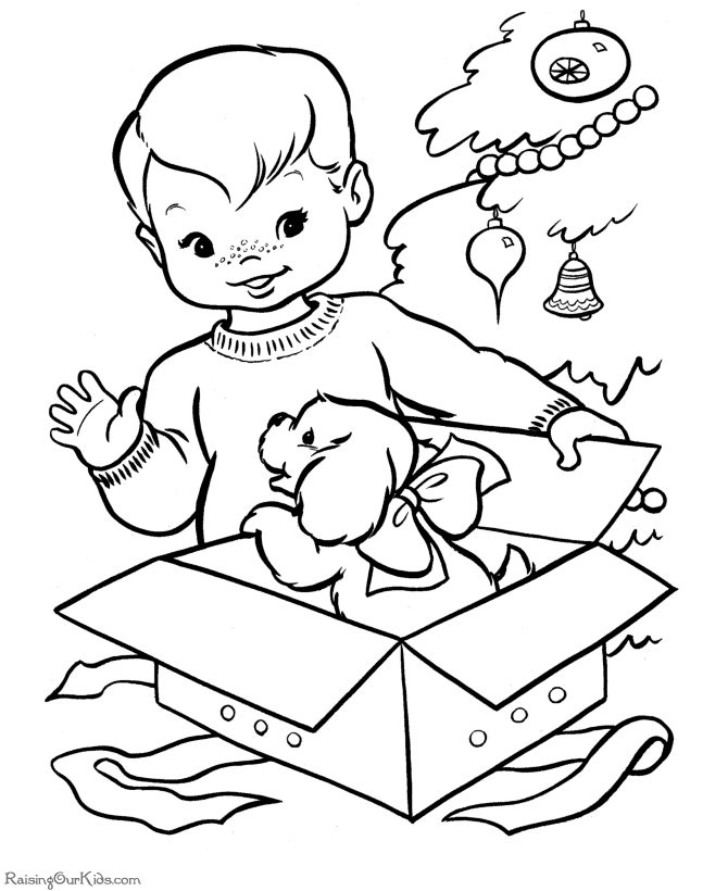 Christmas Dog Coloring Pages