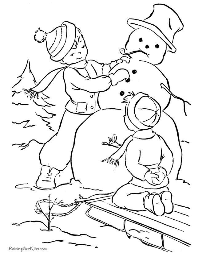 Free Printable Snowman Coloring Pages. Printable Christmas coloring
