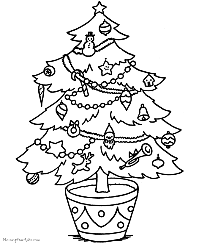 printable christmas tree coloring pages - photo #3
