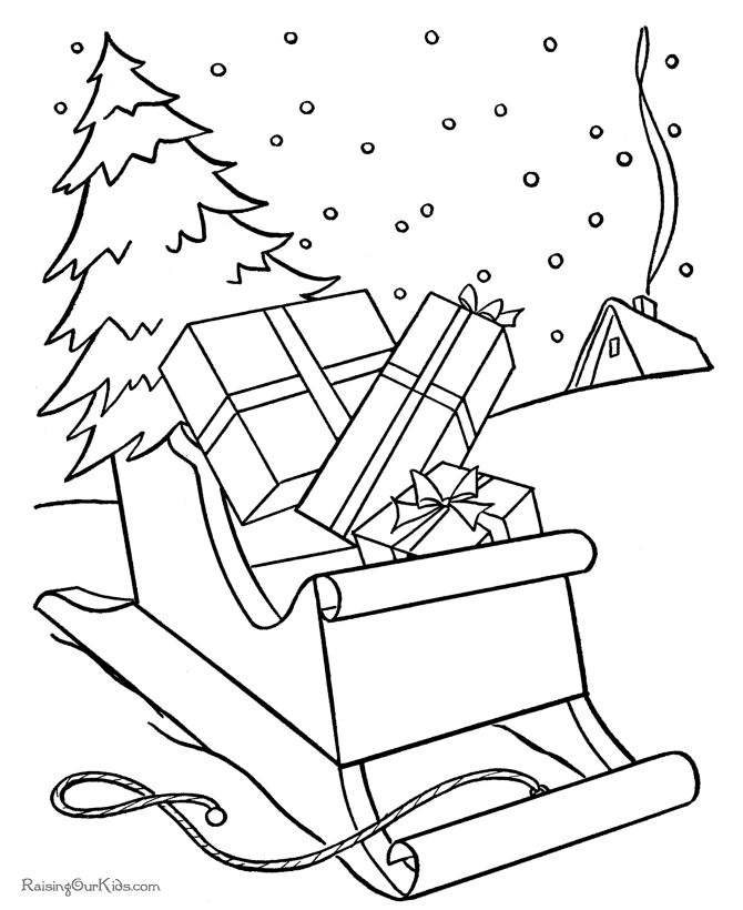 christmas-coloring-pictures-a-sleigh-full-of-presents