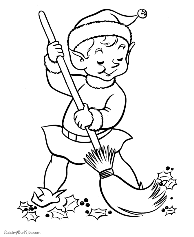 christmas-elf-coloring-pages