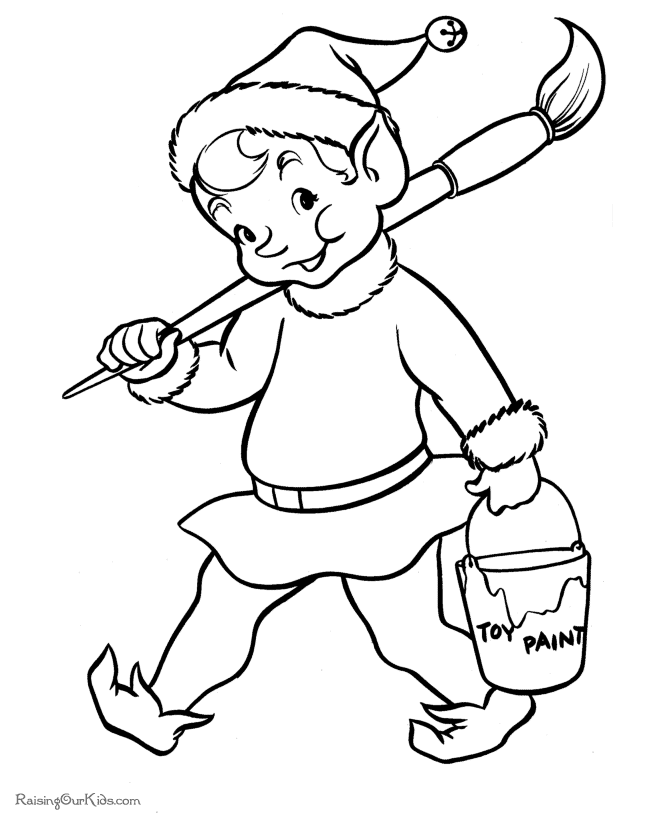 free-christmas-elf-coloring-pictures